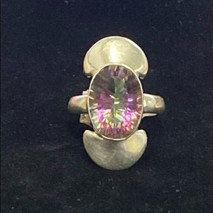 Fantastic! 5 1/2ct Oval Shape Mystic Topaz Ring Crafted In Solid Sterling Silver